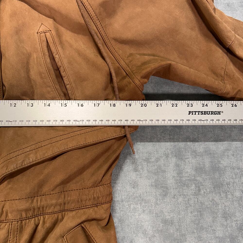VTG Wilsons Adventure Bound brown leather parka outdoors safari womens XS - Picture 11 of 13